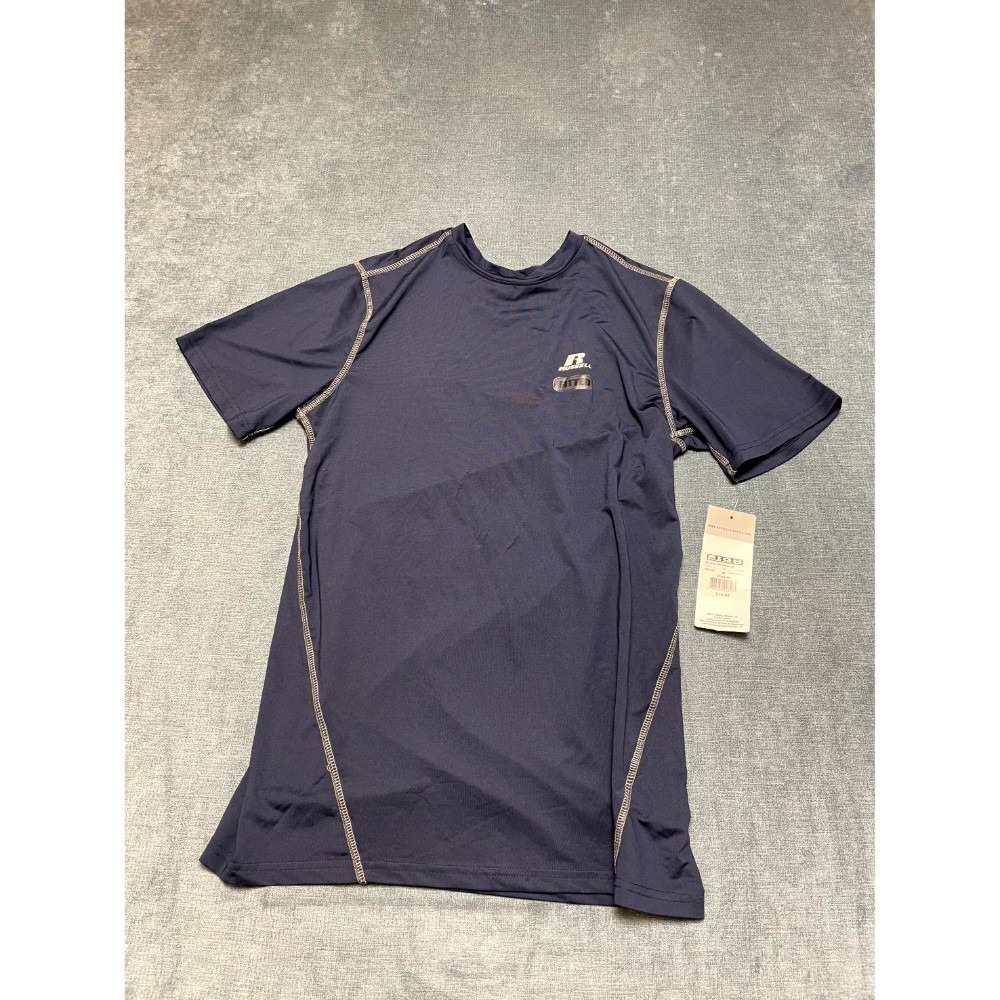 Big 5 Sporting Goods Russell Fitted Crew Top Mens Medium Dark Navy Short Sleeve